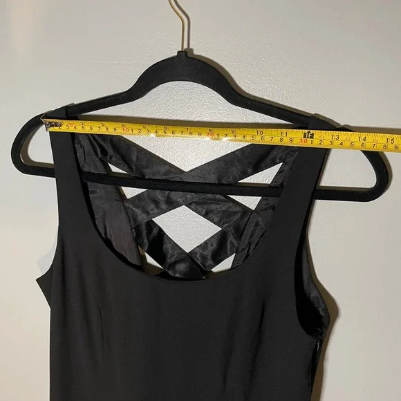 Laundry by Shelli Segal Black Maxi Dress Criss‎ Cross Back Formal Gown 10 - Picture 6 of 8